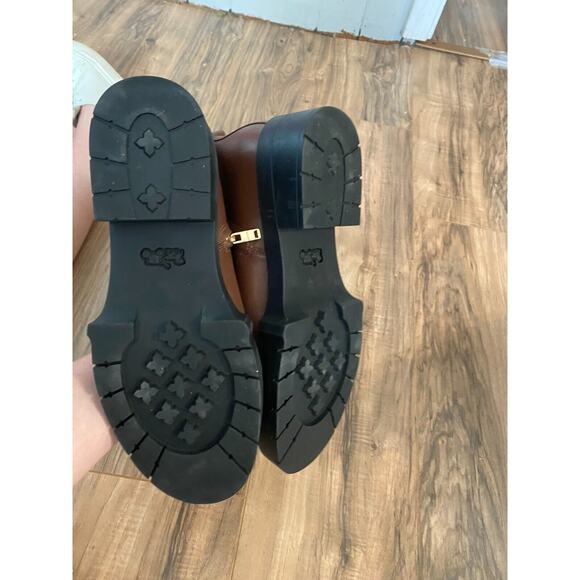 Coach NY Boots Women's 9 B Brown Leather Lacey Ankle Strap Buckle Bootie S22 - Picture 8 of 8